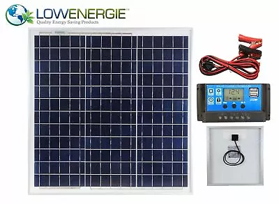 40w Poly Solar Panel Battery Charging Kit Charger Controller Boat Caravan HomeK1 • £42.99