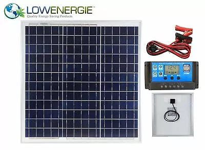 40w Poly Solar Panel Battery Charging Kit Charger Controller Boat Caravan HomeK1 • £39.99