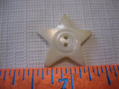 Vintage Medium 7/8  5 Point Star MOP Mother Of Pearl Shell Button - B16 • $9.99