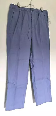 NWT H&M Women's Size M Blue Linen Blend Elastic Waist Tapered Leg Pants • $14