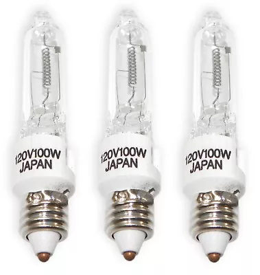 $10.99 • Buy Mini-Candelabra JD120V100W 120V 100W E11 Halogen Light Bulb, Clear 3 Pcs