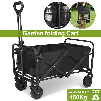 Heavy Duty Collapsible Wagon Cart Outdoor Folding Utility Camping Garden Wheels • $59.84
