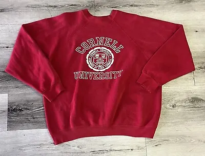 Vintage Cornell University Sweatshirt XL Discus Athletic 80s Raglan Big Red • $40