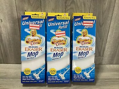 Mr. Clean Magic Eraser Mop Refill Set Of 3 Butterfly Mop Universal Refills • $40