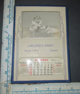 1942 Halsted’s Dairy Vintage Advertising Calendar Ravena New York • $40