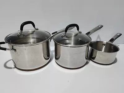 Crofton Professional 18/8 Stainless Copper Base Saucepans X 3 • $59.95