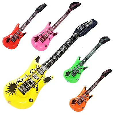 Inflatable Guitar Blow Up Fancy Dress Rock Party Disco Musical Accessories Prop • £2.39