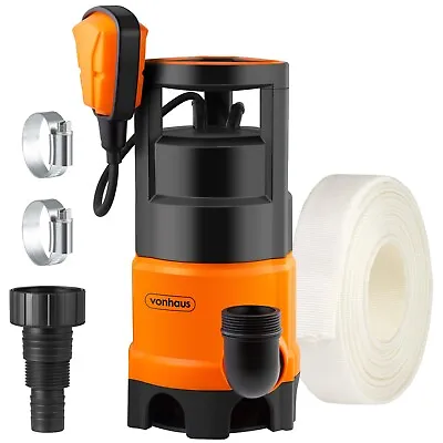 £47.99 • Buy Submersible Water Pump 400W With 8m Hose Drains Dirty Or Clean Water - VonHaus