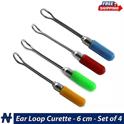 Medical ENT Ear Pick Curette Earwax Loop Curettes Health Care Instruments 4 Pcs • $11.49