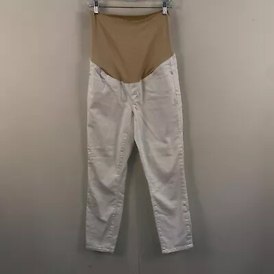 LOFT Womens 6 Maternity Pants Jeans Denim Pockets Elastic White Cotton Skinny • $29