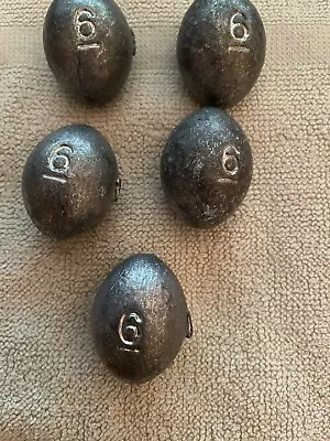 (5)  Lead Fishing Egg Sinkers 6 OZ • $16.49