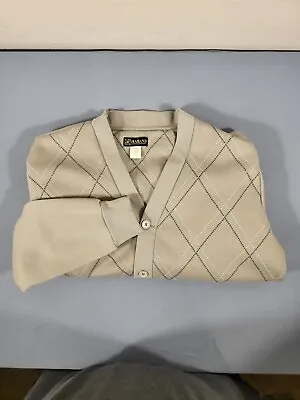 Vintage Haband Men's Large Cardigan Sweater Argyle  • $19.99