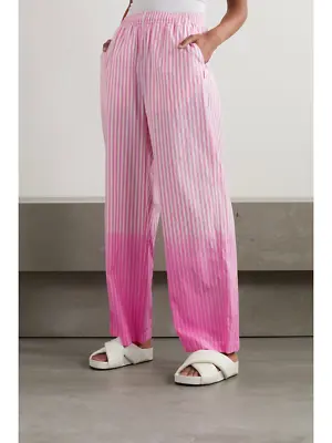 £520 MARNI Striped Ombré Cotton-poplin Straight-leg Pants - 42 IT • $148.40