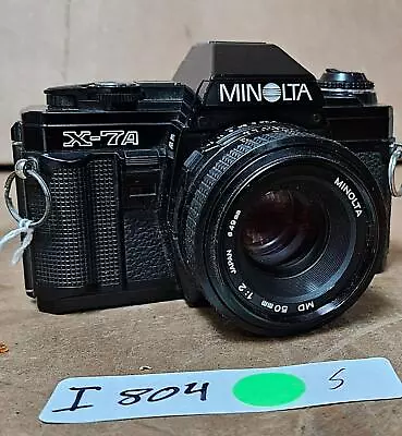 MINOLTA BLACK BODY X-7A 35mm FILM CAMERA W/ 50mm MD LENS !  S • $39.75