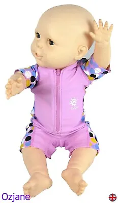 Baby Girls Uv Upv 50+ Sun Protection Swim Suit 3-18 Toddler Rash Guard Ozcoz Pnk • £6.95