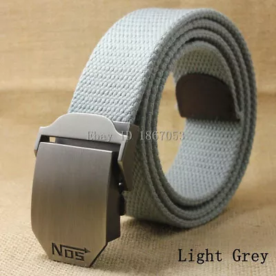 Men Canvas Belt Military Strap Waist Belts Webbing Adjustable Buckle Plus Size • $12.99