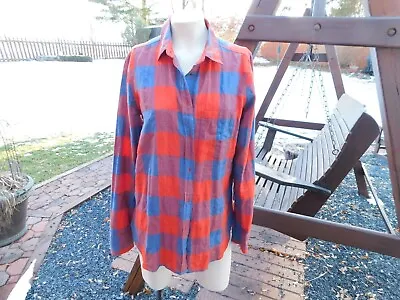 J Crew Boy Fit Plaid SIZE 4 Womens Button Front Shirt FREE SHIPPING • $15.99
