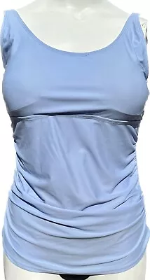 Crane Ladies Maternity Tankini Large Size 12-14 Solid Blue Ruch Tummy Bra NWT • $7.20