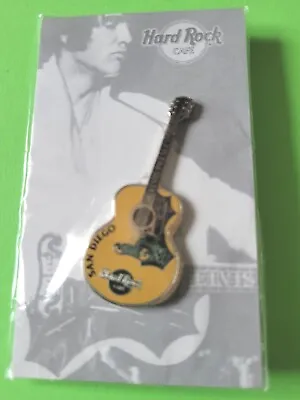 HARD ROCK CAFE PIN~San Diego~ELVIS YELLOW 1956 GIBSON J-200 GUITAR NEW IN BAG • $19.95