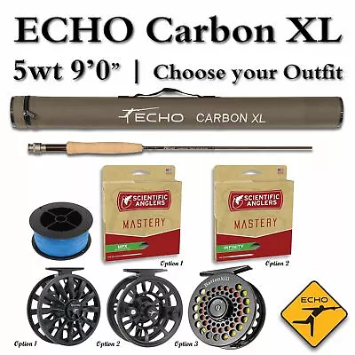 Echo Carbon XL 5wt 9'0  Complete Fly Rod Outfit - CHOOSE YOUR LINE AND REEL • $225