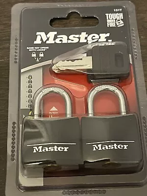 Master Lock 131T Covered Aluminum Keyed Alike Padlocks 2 Pack Black 2 Count • $8.98