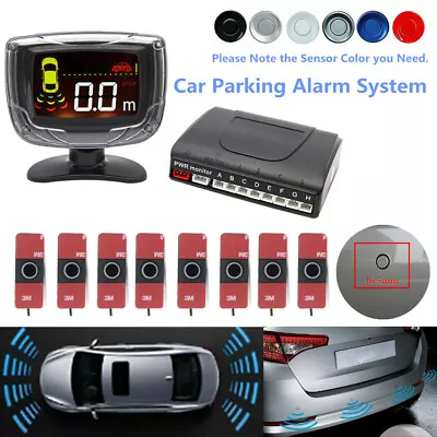 8 Parking Sensor Reversing Radar Dual-core LCD Display Auto Car Alarm System Kit • $83.29