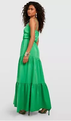 GUMDROP Emerald Cotton Ruched Bodice Maxi Dress Size 14 • $25