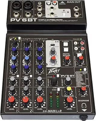 Peavey PV 6 BT 6 Channel Compact Mixer With Bluetooth • $199.99