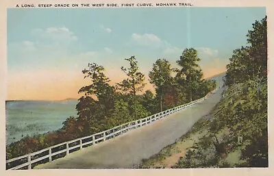 Long Steep Grade On The West Side Mohawk Trail NY Vintage White Border Post Card • $8.47