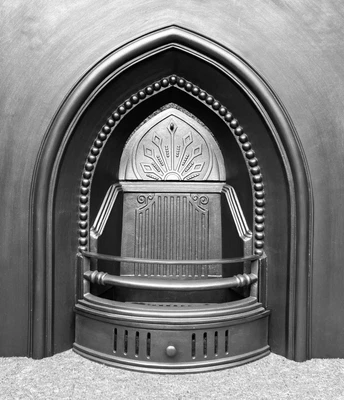 £430 • Buy Restored Cast Iron Fireplace / Fire Insert / Victorian / Gothic Arch Style
