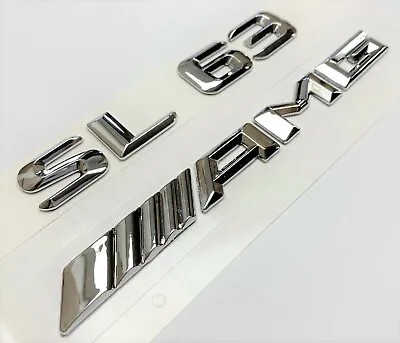 #1 Chrome Sl63+amg Fit Mercedes Rear Trunk Emblem Badge Nameplate Decal Numbers • $21.99