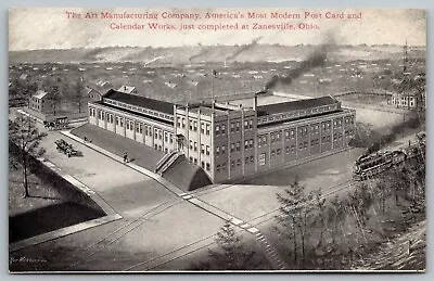 Zanesville Ohio~Art Manufacturing Co~Postcard Calendar Factory~1910 Architect PC • $29