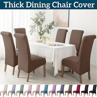 Thick Dining Chair Covers Solid Slipcover Jacquard Large Chair Cover Removable • $15.19