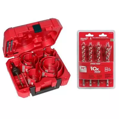 Milwaukee BIG HAWG Carbide Teeth Hole Saw Kit W/ Wood Drilling Bit Set (14-Pcs) • $304