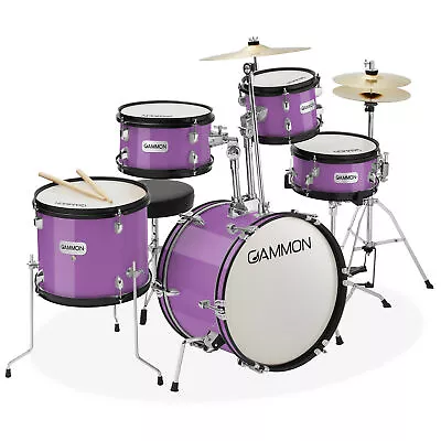 OPEN BOX - 5-Piece Junior Drum Set - Purple Percussion Kit With Stool & Stands • $144.99