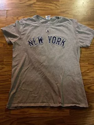 Mens Size Large Majestic New York Yankees Aaron Judge T Shirt Gray • $11.99