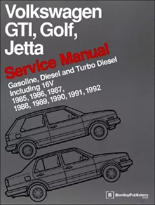 VW GTI Jetta Golf NEW Bentley #VG92 Service Manual 81-92 Listed LATEST EDITION • $119