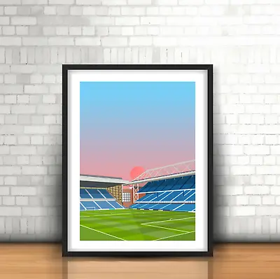 £10.99 • Buy Ibrox -Stadium Art Print, Rangers Inspired Football Minimalist Glasgow Ground
