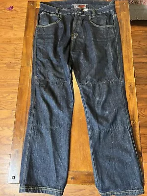 MotoCentric Battalion Pant Motorcycle Blue Jeans Reinforced Lined Men's 42x33 • $65