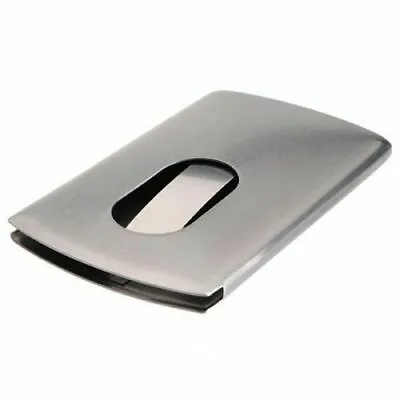 Stainless Steel Modern Thumb Slide Out Pocket Business Credit Card Holder Case • $8.75