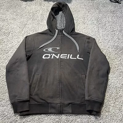 Vintage Oneill Sweater Mens Black Full Zip Hoodie Fleece Y2K Surf Skate Grunge • $29.95