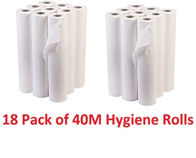 18 X Hygiene Roll Massage Table Bed Cover Couch 20  Paper Rolls Tissue 40m White • £49.99