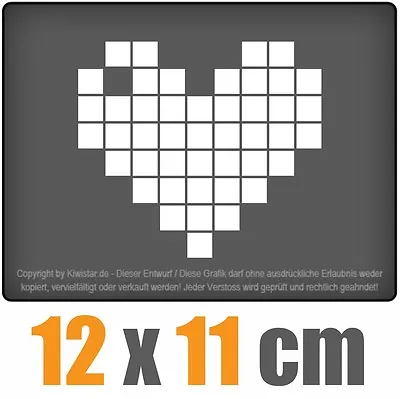 8-Bit Heart 12x11cm JDM Decal Sticker Sticker White Disc Sticker • $5.32