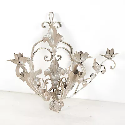 Shabby Chic Sconce Antique Vintage Style 3 Candle Wall Mounted Holder • £34.30