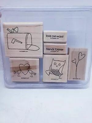 4 Stampin' Up  LOVE OWL-WAYS Stamp Set Friends Forever Mailbox Owl Hearts NEW  • $18