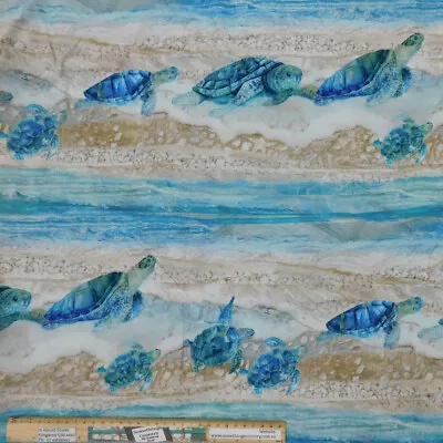Quilting Patchwork Sewing Fabric Turtle Bay Beach 50x55cm FQ • $9.50