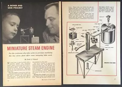 Simple Mini Steam Engine & Boiler 1963 How-To Build PLANS • $7.99