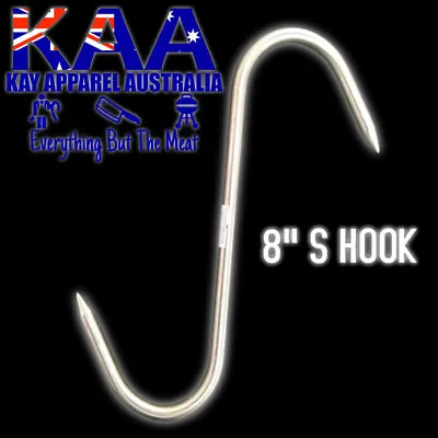 Butchers 8  Stainless Meat S-Hooks Butchers Chefs Hunters Sausage Making • $7