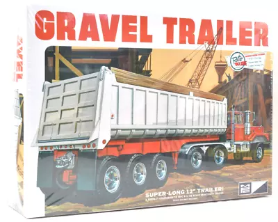 MPC 3 Axle 12  Super-Long Gravel Trailer 1:25 Scale Plastic Model Truck Kit 823 • $29.99