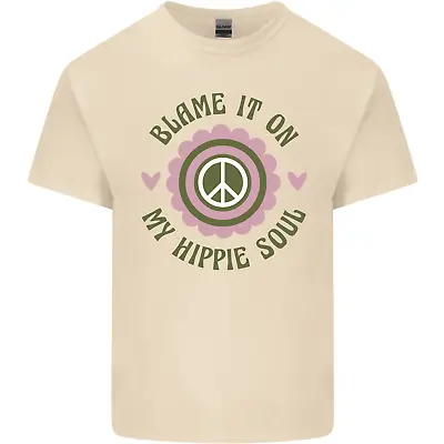 Blame It On My Hippy Soul 60s 70s Flower Power Mens Cotton T-Shirt Tee Top • $13.66